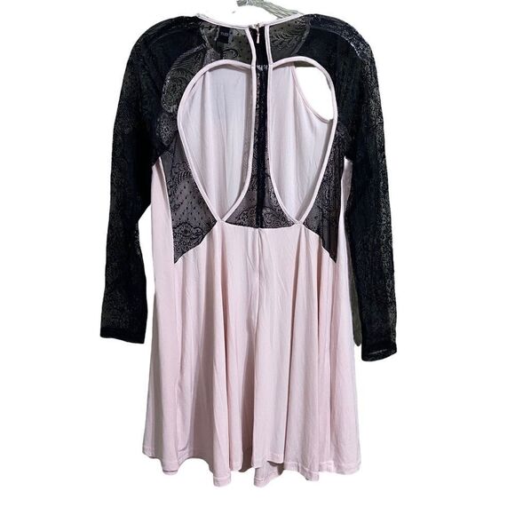 𝅺NEW ASOS SZ 10 LACE ARMS T- BACK DRESS PINK - Picture 4 of 9